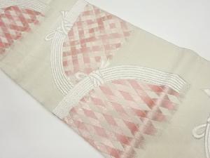 リサイクル　蛇籠模様織出し袋帯